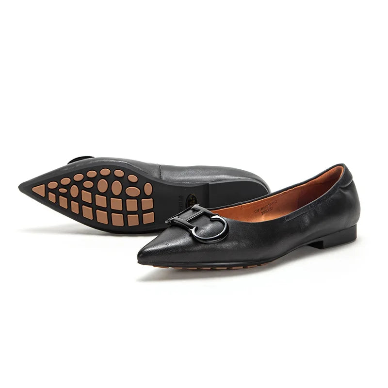 Pointed Toe Design Pure Simple Women's Flat Shoes Wear Comfortable Fashion Solid Women's Casual Shoes Vintage Classic