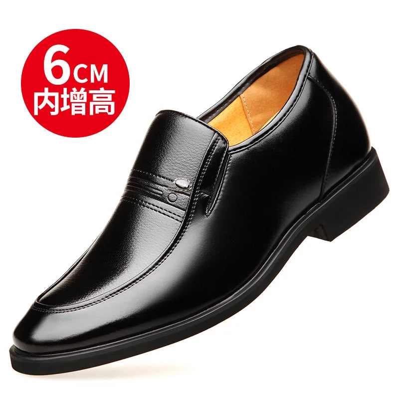Autumn Increased 6 Cm Men Formal Shoes Hidden Heel Men's Wedding Oxfords Heighten Tall Male Dress Leather Footwear