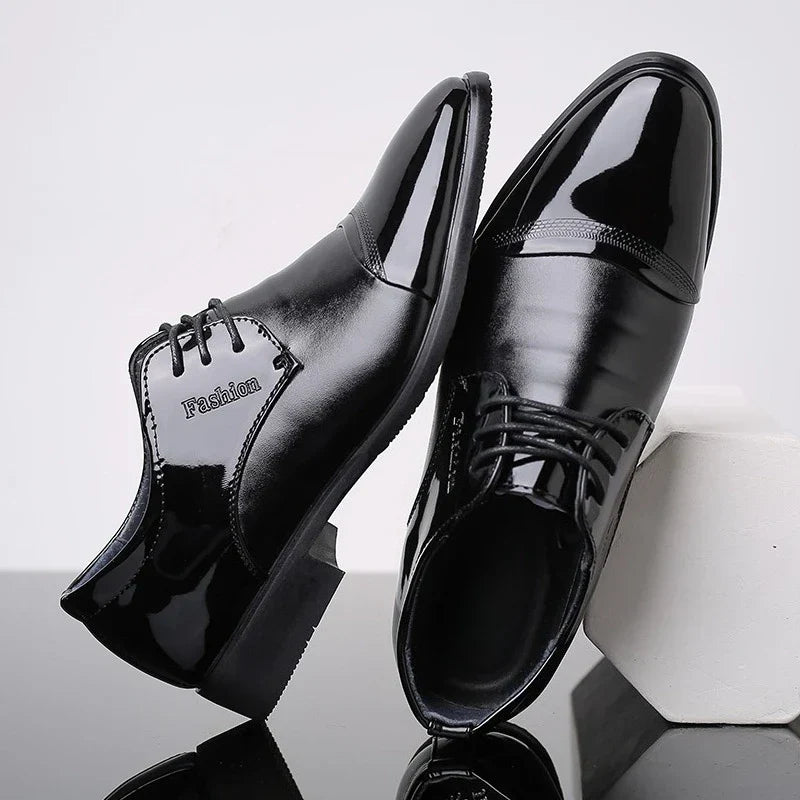 Men Dress Shoes Patent Leather Oxford Shoes Male Formal Big Size 38-48 Handsome Men Pointed Toe for Wedding